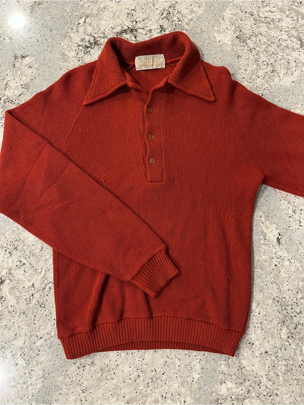 Vintage 70s Jantzen Collared Knit Sweater